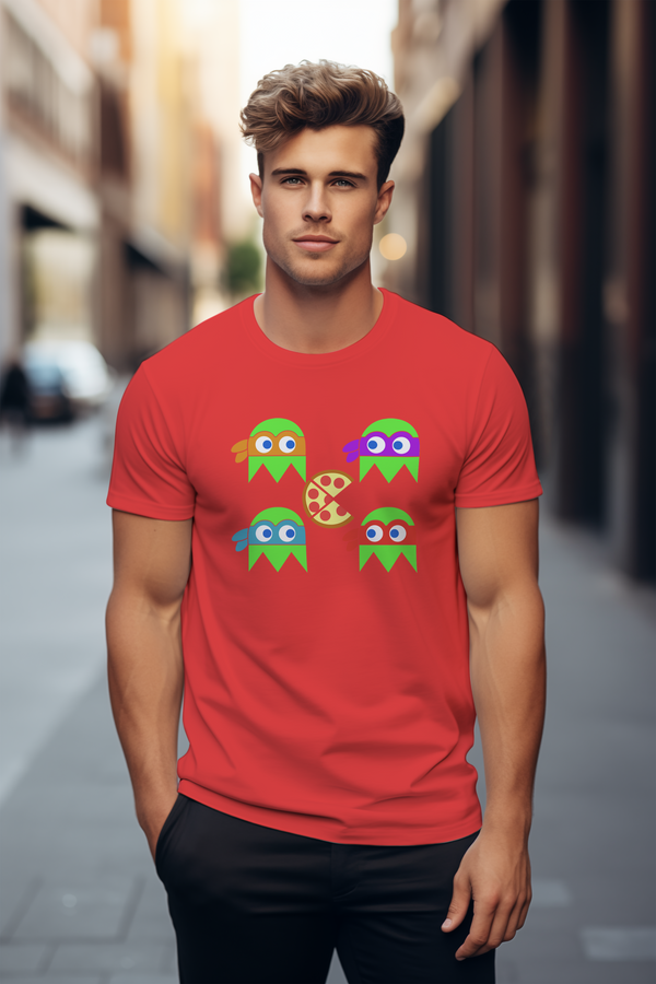 Pizza and Ghosts T-Shirt (TMNT & PacMan)